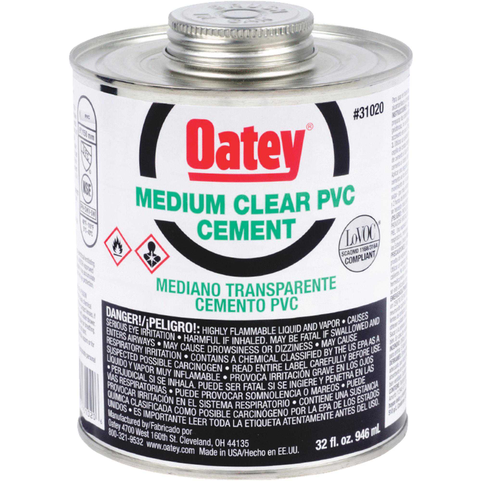Oatey Medium-Bodied Clear PVC Cement