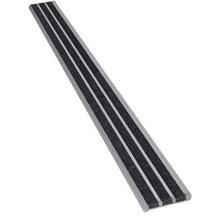 WOOSTER PRODUCTS 121BLA3 Safety Stair Nosing, Black, Extruded Alum