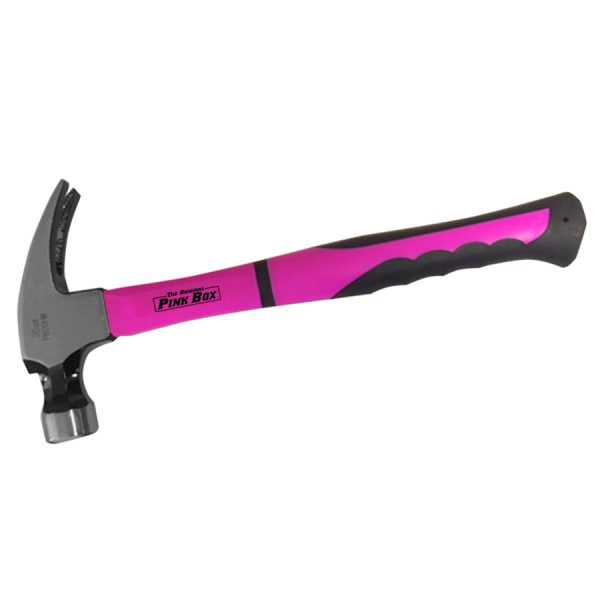 The Original Pink Box PB20HM Rip Claw Hammer with Magnetic Nail Holder, 20 oz., Pink