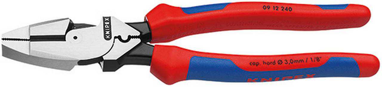 KNIPEX Tools 09 12 240 9.5-Inch Ultra-High Leverage Lineman's Pliers with Fish Tape Puller and Crimper