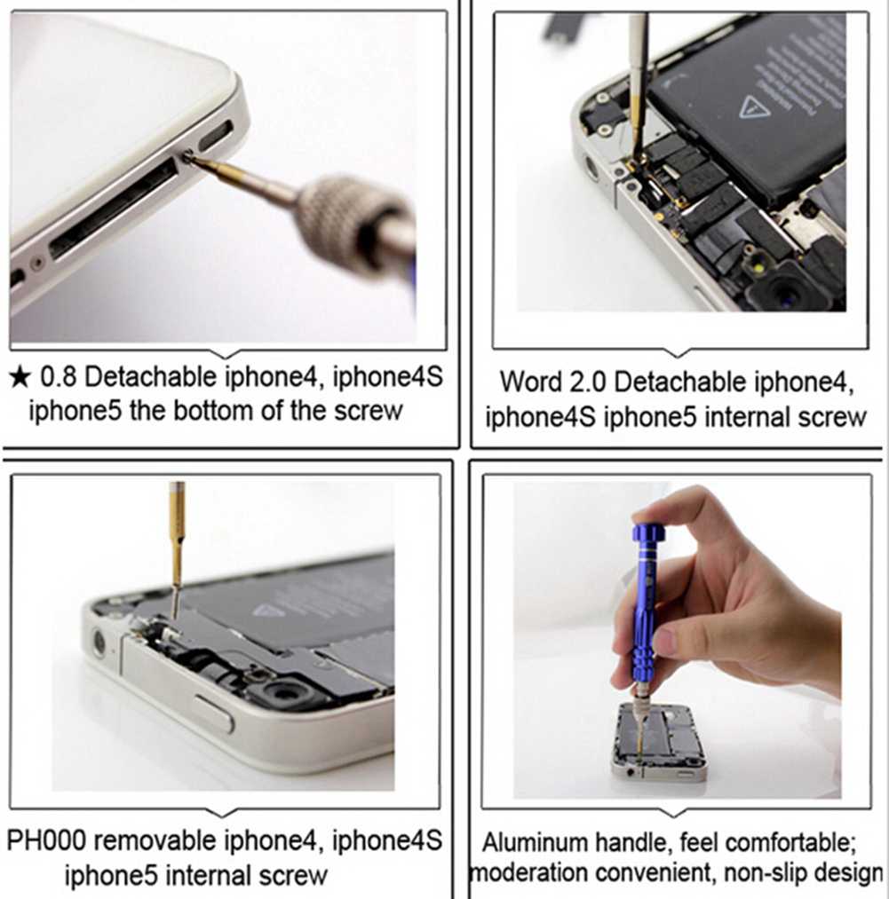 5 in 1 Repair Opening Tool Magnetic Screwdriver Kit Set for Cell Phones Iphone 6 6 Plus 5S 4S BlackBerry