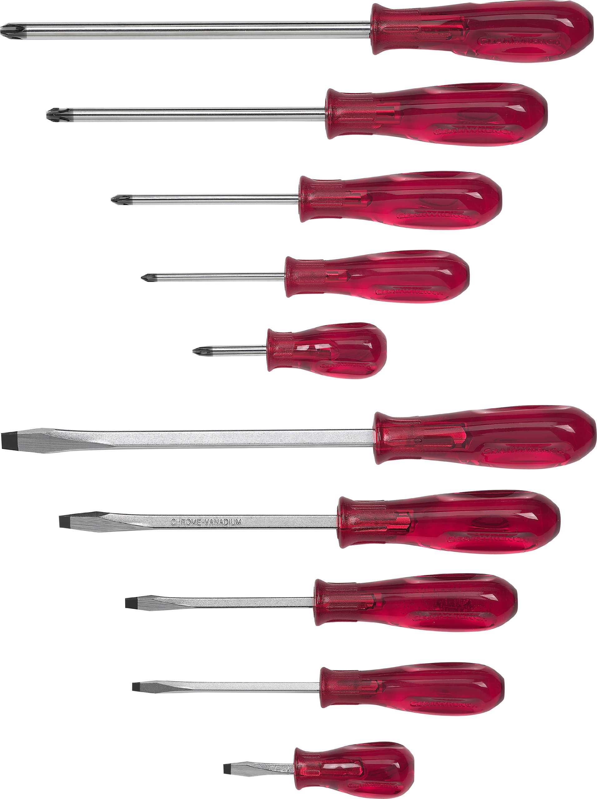 Gearwrench KDT-82731 10 Pc. Combination Solid Handle Screwdriver Set