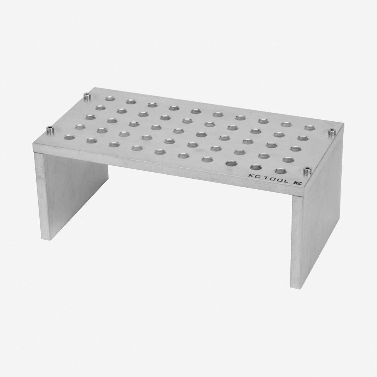 KC Tool Aluminum Bench Top Stand for Precision Tools - 50 Holes, Tumbled Finish