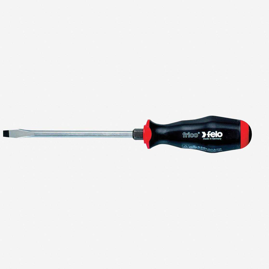 Felo 32360 3/8' x 7' Slotted Screwdriver - 2 Component Handle with Metal Cap