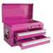 The Original Pink Box PB218MC 18-Inch 2-Drawer 18G Steel Mini Storage Chest w/ Lid Compartment, Pink