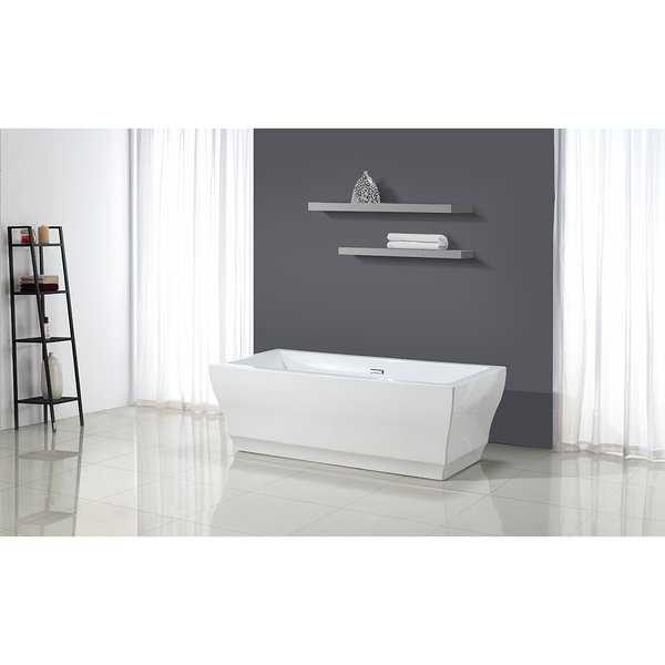 OVE Decors Vita White Acrylic 69-inch Seamless Freestanding Bathtub