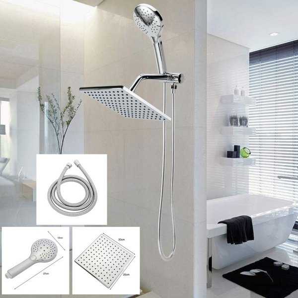 Bathroom Shower Head Set 10.5 Inch Rainfall Sprayer With Handheld Sprinkler
