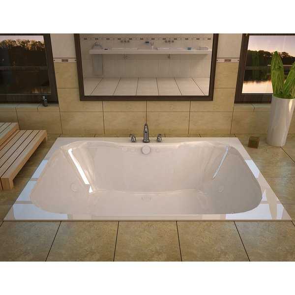 Avano AV4060NWL Maui 58' Acrylic Whirlpool Bathtub for Drop-In Installations with Center Drain - White