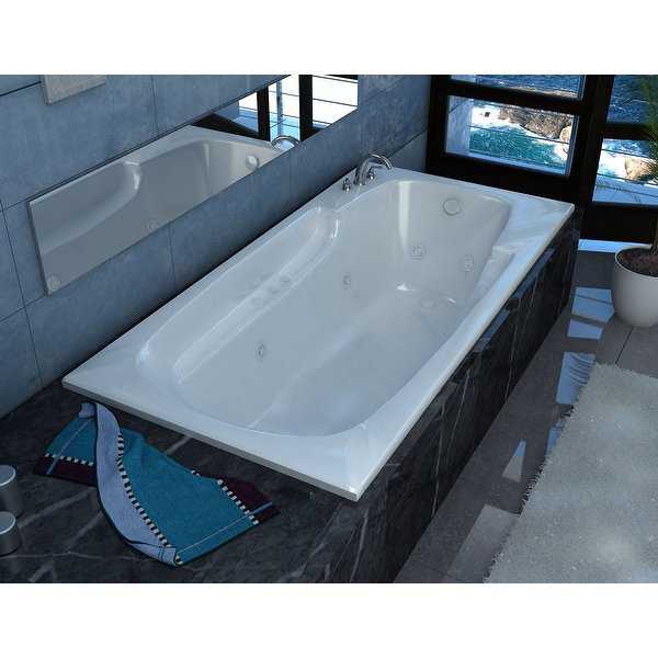 Avano AV3660EWL Aruba 58-1/2' Acrylic Whirlpool Bathtub for Drop-In Installations with Left Drain - White