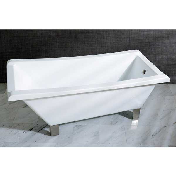 Fusion Freestanding Slipper 67-inch Acrylic Tub with Square Feet