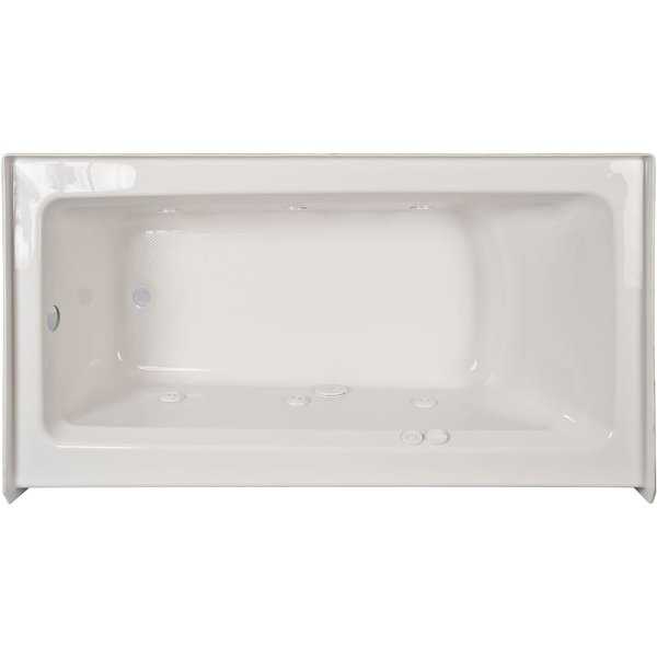 Jacuzzi J1S6036WRL1XX Signature 59.88' Whirlpool Alcove Bathtub with Right Drain and Push Button Controls - White - N/A