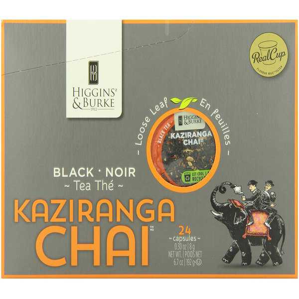 Higgins and Burke Specialty Tea Kazaringa Chai Loose Leaf Tea K-Cup Portion Pack for Keurig Brewers